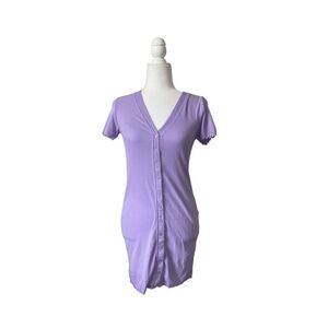 Forever 21 Purple Button Up Tee Dress